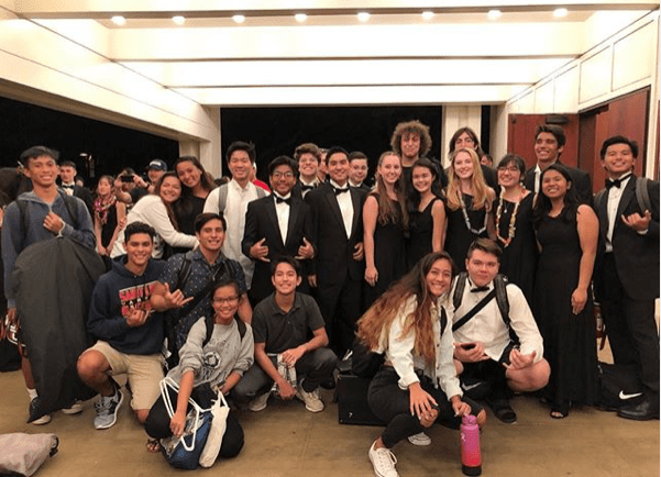 Seniors performing in Winter Band Concert