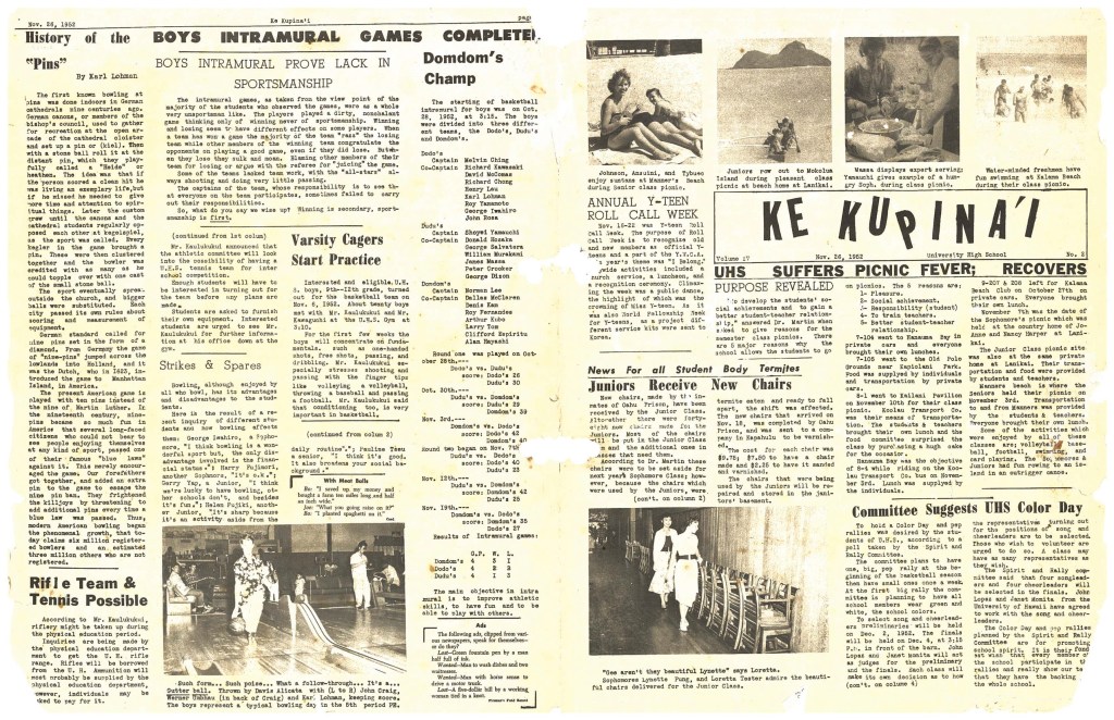 ke kupinai school newspaper 11.26.1952